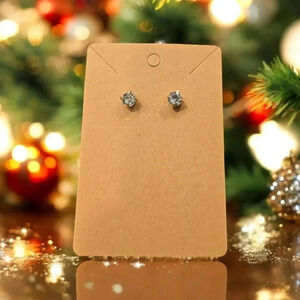 Gold Plated Rhinestone Stud Earrings